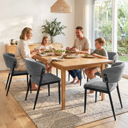 Artiss Dining Chairs Set of 6 Linen Fabric Soft Upholstered Chairs Grey