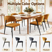 Artiss Dining Chairs Set of 2 Linen Fabric Soft Upholstered Chairs Mustard DINC-KJ-7016-MSX2