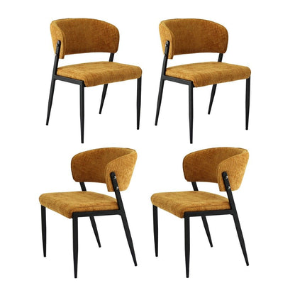 Artiss Dining Chairs Set of 4 Linen Fabric Soft Upholstered Chairs Mustard DINC-KJ-7016-MSX4