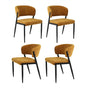 Artiss Dining Chairs Set of 4 Linen Fabric Soft Upholstered Chairs Mustard DINC-KJ-7016-MSX4
