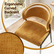 Artiss Dining Chairs Set of 4 Linen Fabric Soft Upholstered Chairs Mustard DINC-KJ-7016-MSX4