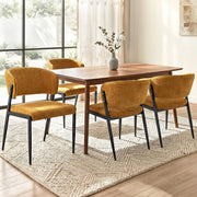 Artiss Dining Chairs Set of 4 Linen Fabric Soft Upholstered Chairs Mustard DINC-KJ-7016-MSX4