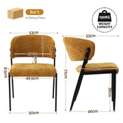 Artiss Dining Chairs Set of 6 Linen Fabric Soft Upholstered Chairs Mustard DINC-KJ-7016-MSX6