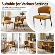 Artiss Dining Chairs Set of 6 Linen Fabric Soft Upholstered Chairs Mustard DINC-KJ-7016-MSX6