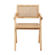 Artiss 1x Dining Chair Wooden Rattan Seat Rubber Wood Frame DINC-L-RAT-WD