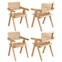 Artiss 4x Dining Chairs Wooden Rattan Seat Rubber Wood Frame DINC-L-RAT-WDX4