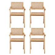 Artiss 4x Dining Chairs Wooden Rattan Seat Rubber Wood Frame DINC-L-RAT-WDX4