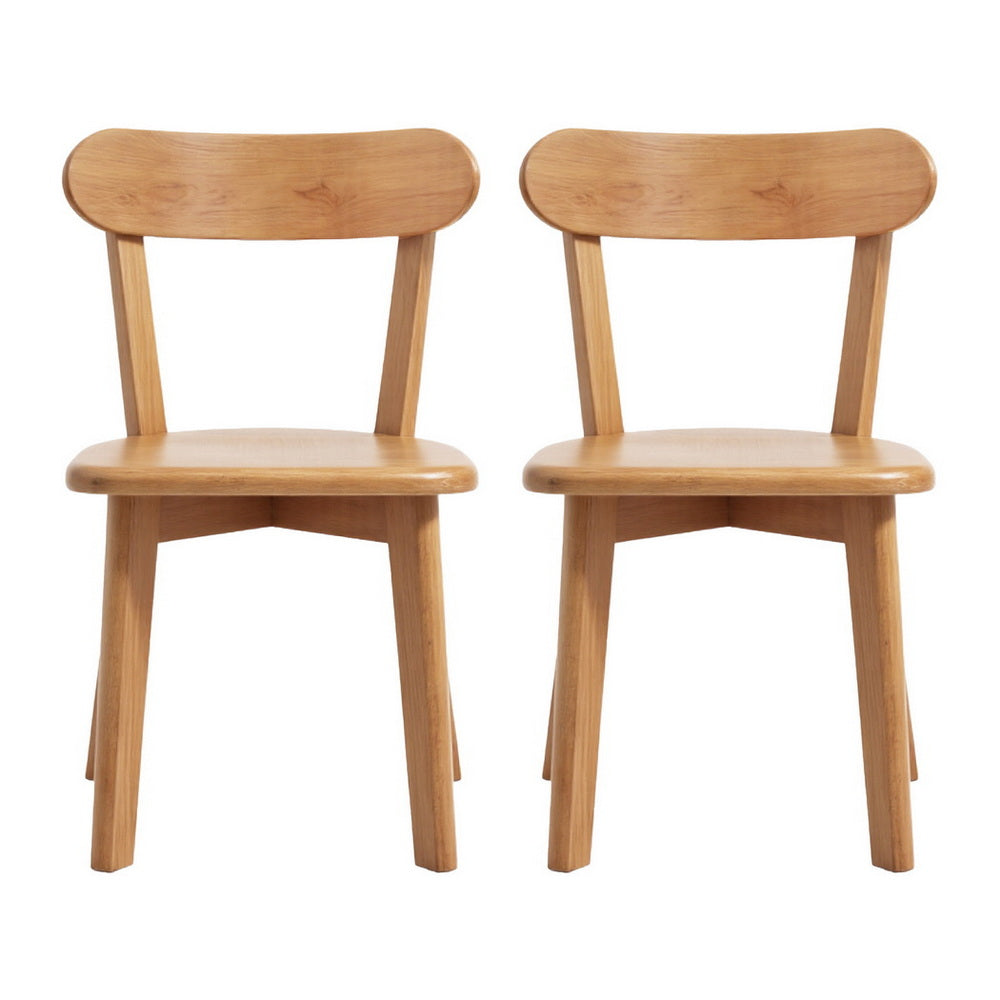 Artiss 2x Dining Chairs Wooden Kitchen Accent Chair Cafe Lounge Rubber Wood DINC-L-RUB-WDX2