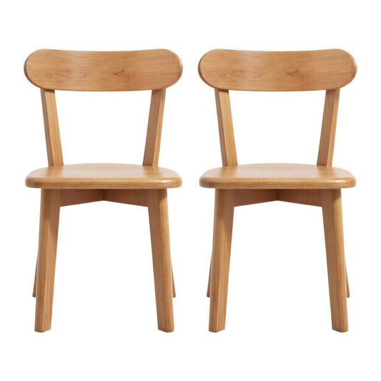 Artiss 2x Dining Chairs Wooden Kitchen Accent Chair Cafe Lounge Rubber Wood DINC-L-RUB-WDX2
