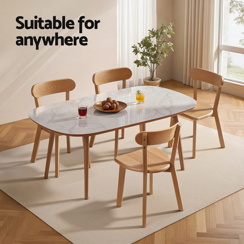 Artiss 2x Dining Chairs Wooden Kitchen Accent Chair Cafe Lounge Rubber Wood DINC-L-RUB-WDX2