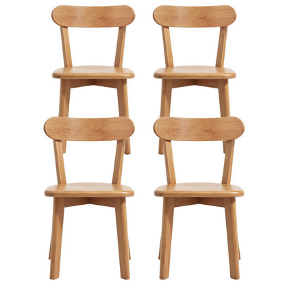 Artiss 4x Dining Chairs Wooden Kitchen Accent Chair Cafe Lounge Rubber Wood DINC-L-RUB-WDX4