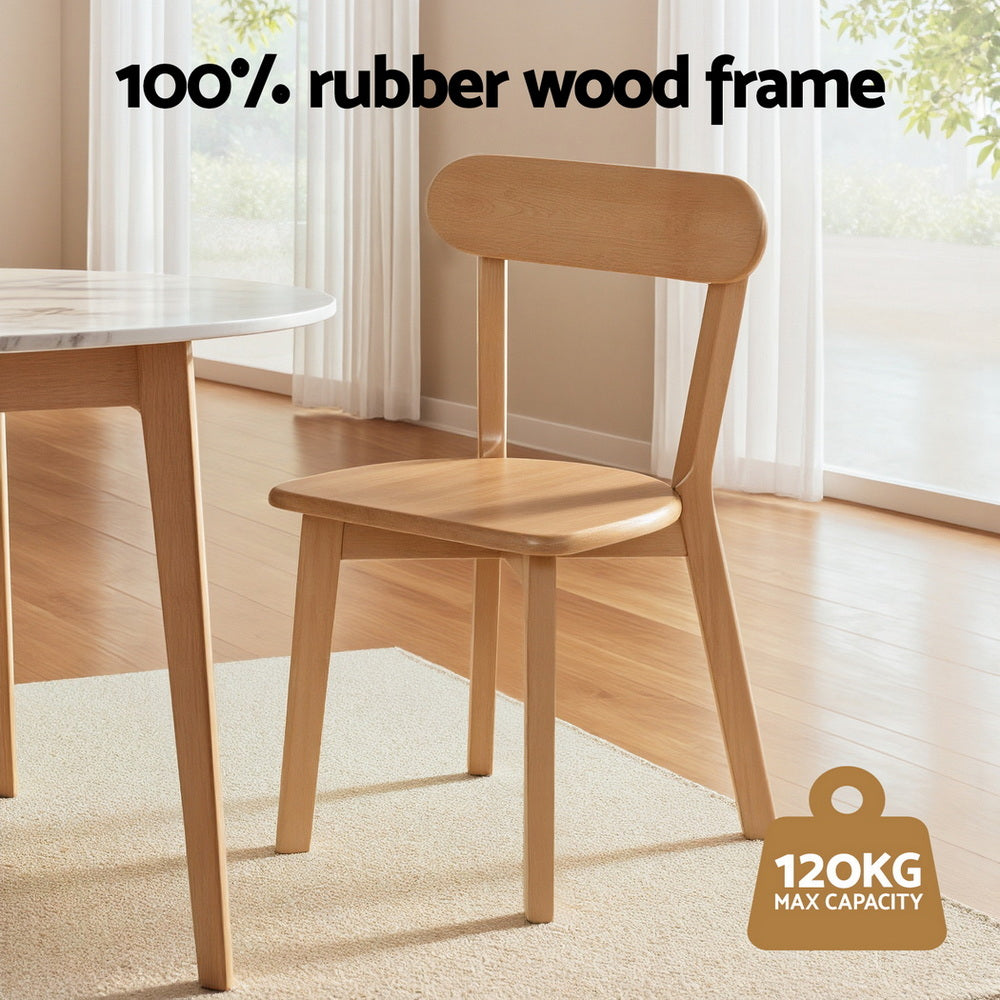 Artiss 4x Dining Chairs Wooden Kitchen Accent Chair Cafe Lounge Rubber Wood DINC-L-RUB-WDX4
