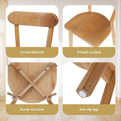 Artiss 4x Dining Chairs Wooden Kitchen Accent Chair Cafe Lounge Rubber Wood DINC-L-RUB-WDX4