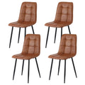 Artiss 4x Dining Chairs Retro PU Leather Kitchen Lounge Cafe Accent Chair Brown DINC-MO-BC002-BRX4