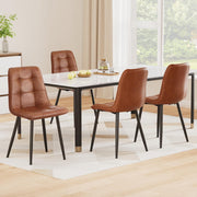 Artiss 4x Dining Chairs Retro PU Leather Kitchen Lounge Cafe Accent Chair Brown DINC-MO-BC002-BRX4