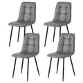 Artiss 4x Dining Chairs Retro PU Leather Kitchen Lounge Cafe Accent Chair Grey DINC-MO-BC002-GYX4