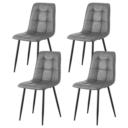 Artiss 4x Dining Chairs Retro PU Leather Kitchen Lounge Cafe Accent Chair Grey DINC-MO-BC002-GYX4