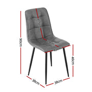 Artiss 4x Dining Chairs Retro PU Leather Kitchen Lounge Cafe Accent Chair Grey DINC-MO-BC002-GYX4