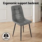Artiss 4x Dining Chairs Retro PU Leather Kitchen Lounge Cafe Accent Chair Grey DINC-MO-BC002-GYX4