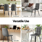 Artiss 4x Dining Chairs Retro PU Leather Kitchen Lounge Cafe Accent Chair Grey DINC-MO-BC002-GYX4
