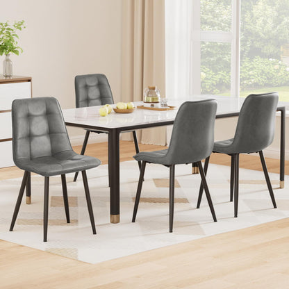 Artiss 4x Dining Chairs Retro PU Leather Kitchen Lounge Cafe Accent Chair Grey DINC-MO-BC002-GYX4