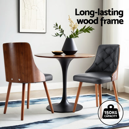 1 Set of 4 Artiss Dining Chairs Black PU DINC-TW-2004-PU-BKX4