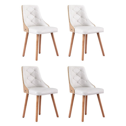 1 Set of 4 Artiss Dining Chairs White PU DINC-TW-2004-PU-WHX4