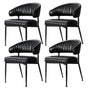 Artiss Dining Chairs Set of 4 Leather Hollow Armchair Black DINING-B-C01-PU-BKX4