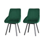 Artiss Dining Chairs Set of 2 Velvet Swivel Base Green DINING-B-C03-VEL-GNX2