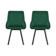 Artiss Dining Chairs Set of 2 Velvet Swivel Base Green DINING-B-C03-VEL-GNX2