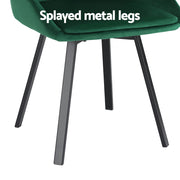 Artiss Dining Chairs Set of 2 Velvet Swivel Base Green DINING-B-C03-VEL-GNX2