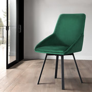 Artiss Dining Chairs Set of 2 Velvet Swivel Base Green DINING-B-C03-VEL-GNX2