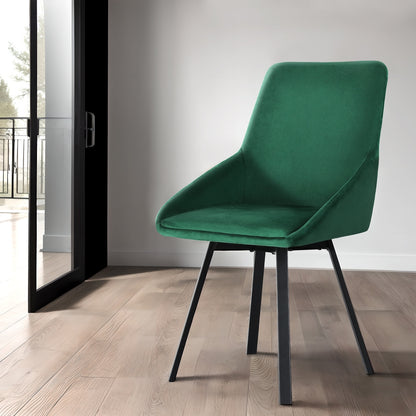 Artiss Dining Chairs Set of 2 Velvet Swivel Base Green DINING-B-C03-VEL-GNX2