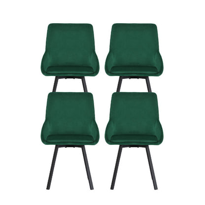 Artiss Dining Chairs Set of 4 Velvet Swivel Base Green DINING-B-C03-VEL-GNX4