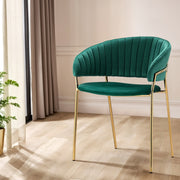 Artiss Dining Chairs Set of 2 Velvet Hollow Armchair Green DINING-B-C04-VEL-GNX2