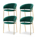 Artiss Dining Chairs Set of 4 Velvet Hollow Armchair Green DINING-B-C04-VEL-GNX4