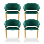 Artiss Dining Chairs Set of 4 Velvet Hollow Armchair Green DINING-B-C04-VEL-GNX4