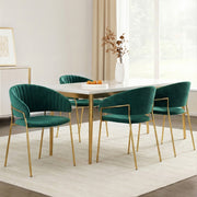 Artiss Dining Chairs Set of 4 Velvet Hollow Armchair Green DINING-B-C04-VEL-GNX4