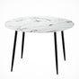 Artiss Dining Table Round Marble Effect 110CM DINING-B-MAR11075-GY-AB
