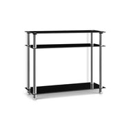 Artiss Console Table Tempered Glass Black DINING-B-T05-BK