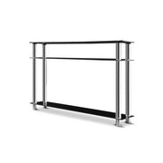Artiss Console Table Tempered Glass Black DINING-B-T05-BK