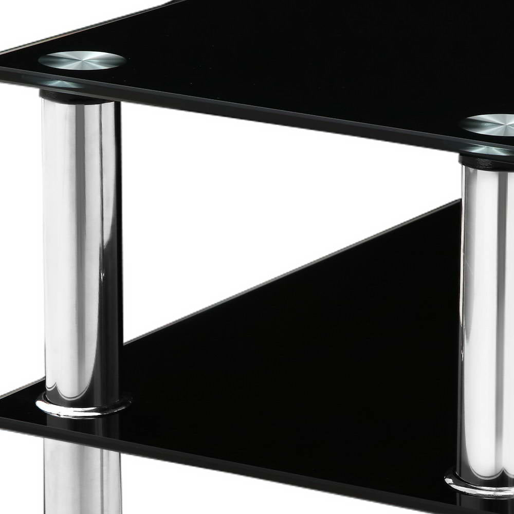 Artiss Console Table Tempered Glass Black DINING-B-T05-BK