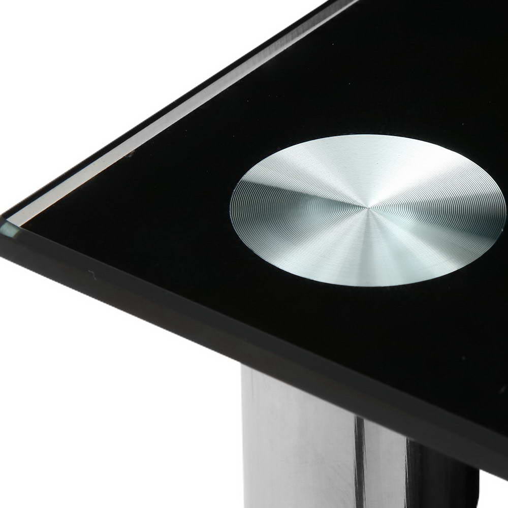 Artiss Console Table Tempered Glass Black DINING-B-T05-BK
