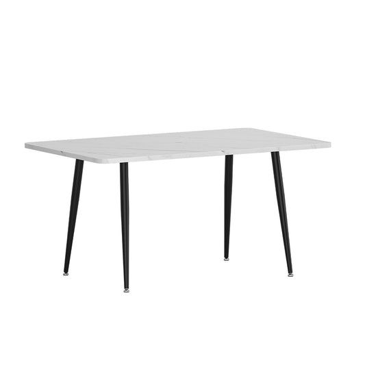 1.5M Artiss Dining Table Marble Effect DINING-B-TAB-MAR150-AB