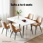 1.5M Artiss Dining Table Marble Effect DINING-B-TAB-MAR150-AB