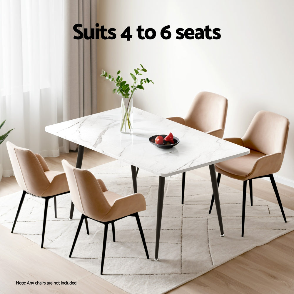 1.5M Artiss Dining Table Marble Effect DINING-B-TAB-MAR150-AB