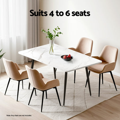 1.5M Artiss Dining Table Marble Effect DINING-B-TAB-MAR150-AB