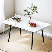 1.5M Artiss Dining Table Marble Effect DINING-B-TAB-MAR150-AB