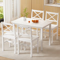 Artiss Dining Chairs and Table Dining Set 4 Cafe Chairs Set Of 5 4 Seater White DINING-C-SET-01-WH-ABC