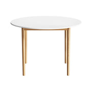 Artiss Dining Table Round White 108CM Diameter Demi DINING-C-TAB-01-WHWD